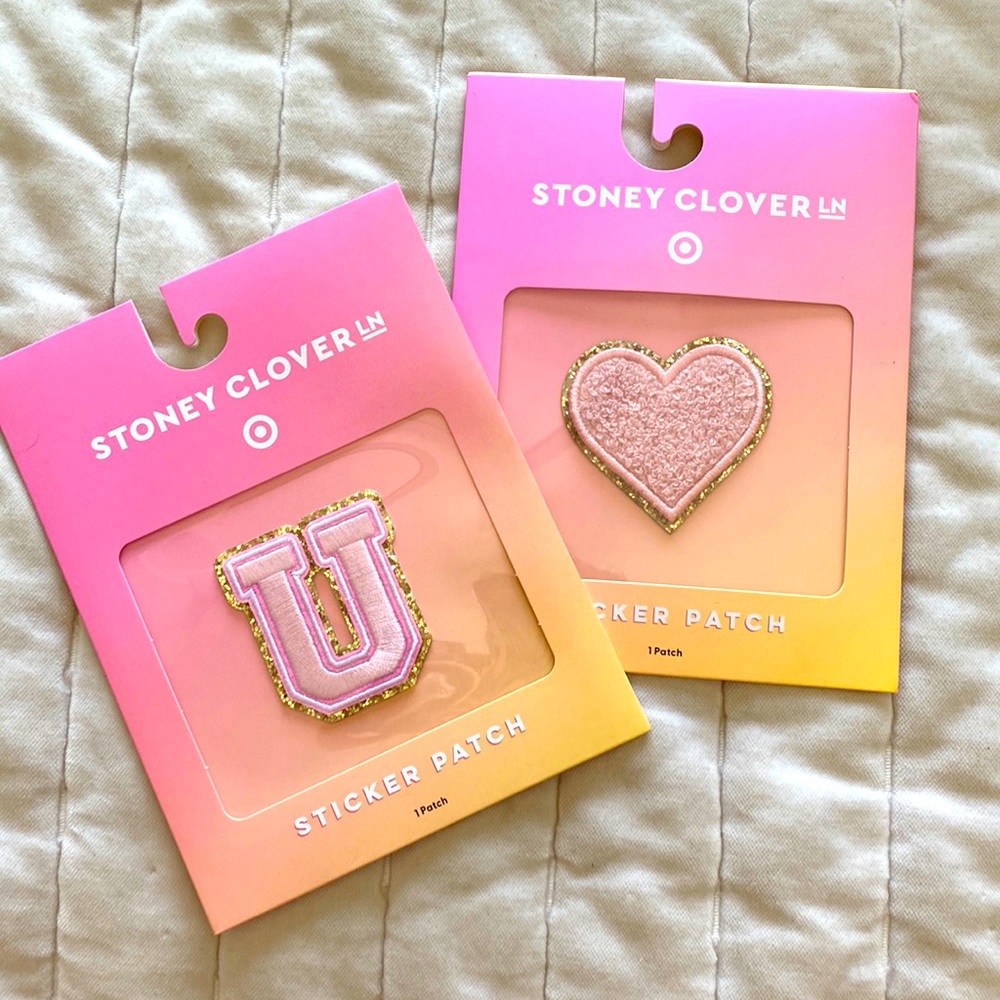 NWT stoney clover patches U and Heart